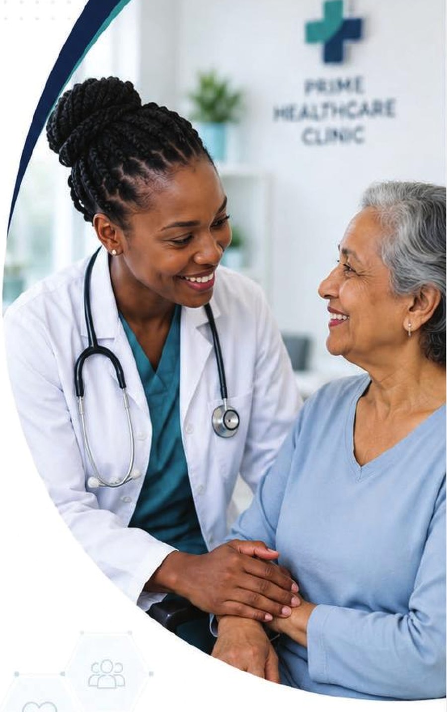 Healthcare professional supporting an older patient